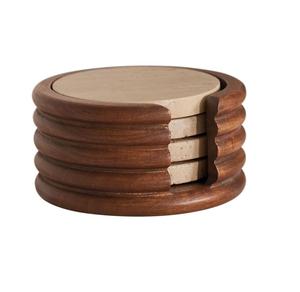 Wooden coasters for drinks New Personalized Mango Wood and Marble Resin Inlay Coasters Mats & Pads for Your Home or Office - Product Image 4