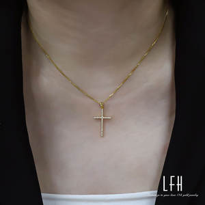 Pabrik 18k emas asli salib dan busur liontin kalung Au750 emas 18k nyata emas saudi perhiasan dapat digadaikan 18k - Product Image 5