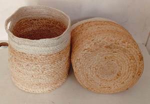 Yüksek talep büyük ve küçük çamaşır dokuma jüt seagrass pamuk halat depolama sepeti kirli giydirin ekici ve oturma odası için - Product Image 4