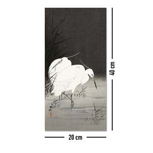 Dos garzas en el pantano de Ohara Koson, impresión artística en papel de 20x40 cm - Product Image 3