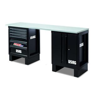 โต๊ะทำงานอุตสาหกรรมยี่ห้อ Usag พร้อมตู้เก็บเครื่องมือเหล็ก - Product Image 1