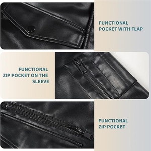 New 2025 High quality Custom <b>Sheepskin</b> Bomber <b>Jacket</b> High Quality Leather <b>Jacket</b> - Product Image 6