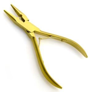 Boîte à outils professionnelle d'extension de cheveux de trame-Ensemble d'outils d'extension de cheveux experts Aiguilles en forme de C avec ciseaux pour stylistes plaqué or - Product Image 3