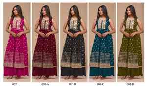 ชุดแฟนซีล่าสุดเป็นที่ต้องการสูงชุดสูท salwar georgette หนักและ dupatta พร้อมลำดับงานเย็บปักถักร้อยทั่วโลก - Product Image 4