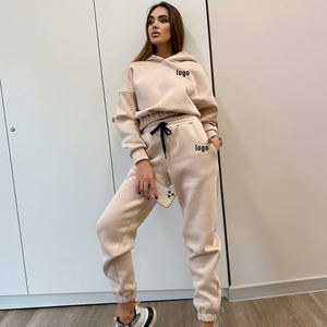 Ensemble de tenues de sport pour femmes 2 pièces survêtements pour femmes survêtements d'entraînement à manches longues sweat à capuche pantalon corset en velours - Product Image 3