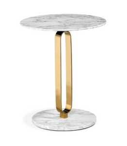 La mejor mesa nido de metal negro para interiores con parte superior de mármol blanco, lado de terciopelo y mesa de centro, muebles de decoración - Product Image 2