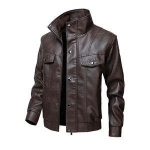 Chaqueta de Cuero de la Mejor Calidad para Adultos, Color Marrón Oscuro, Cierre de Cremallera con Botones, Chaqueta de Cuero de Invierno para Usar en la Calle - Product Image 5