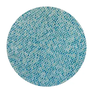 Table basse ronde marocaine de style nordique Tables rondes en incrustation d'os en bois MDF de qualité pour salon ou espace de loisirs - Product Image 2