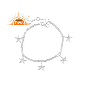Pulsera de cadena con abalorio de Estrella de Plata de ley más vendida, joyería personalizada para mujer, regalo para ella - Product Image 1