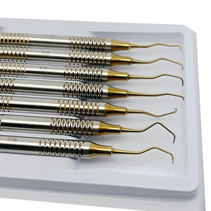 Ensemble de curettes gracey en titane bleu creux-7 instruments dentaires pour le détartrage de précision et le rabotage des racines-instruments chirurgicaux - Product Image 4