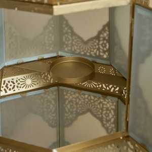 Lanterne de tombe en aluminium avec motif de feuilles Couleurs personnalisées Intérieur et extérieur Décoration de maison et de jardin Design classique éclair - Product Image 2