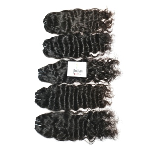 Extensiones de Cabello Humano Virgen Ondulado de Templo Indio al por Mayor, con Cutícula Alineada, Calidad Natural, Tejido Profundo, Fabricantes - Product Image 3
