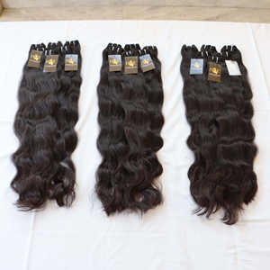 Venta al por mayor 100% Natural cutícula alineada crudo sin procesar templo indio extensiones de cabello humano suelta onda profunda por los vendedores - Product Image 1