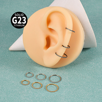 ASTM F136 Titane Septum Clicker Nez Côté Micro insert Zircon Anneau Articulé Segment Cartilage Hoop Boucle D'oreille Piercing En Gros