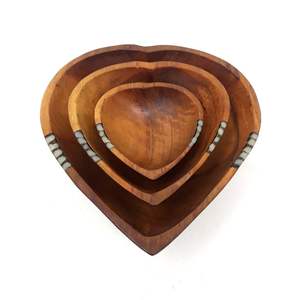 <b>Wooden</b> Heart <b>Shaped</b> Bowl for Chocolate Dates and Ramadan Treats - Product Image 4