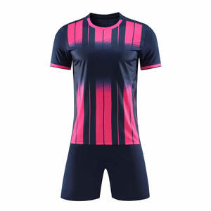 Jersey de Fútbol Personalizado con Logotipo, Reversible, Estampado por Transferencia de Calor, Azul Marino y Rosa, 100% Poliéster, Venta al Por Mayor, Económico, Superventas 2025 - Product Image 1