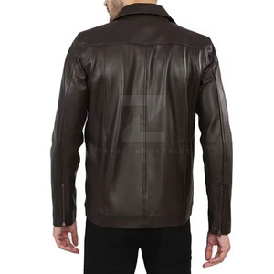 Nuevo diseño de moda PU tela hombres imitación cuero Formal frente chaqueta de invierno 2025 último estilo - Product Image 2