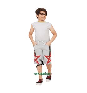 Conjunto de camiseta y pantalón Capri informal transpirable ecológico Jersey de algodón 100% para niños de verano al por mayor, stock listo - Product Image 3