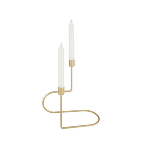 Bougeoir en laiton moderne Bâton de table Bougeoirs décoratifs pour mariage Bougeoir de luxe en métal doré pour la décoration intérieure - Product Image 2