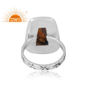 Meilleur design Bague en argent sterling avec pierres précieuses naturelles Mojave Cuivre Qyster Turquoise Fabricant de bijoux design personnalisé pour femme - Product Image 2