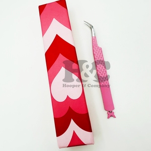 Nouvelle pince à épiler d'extension de cils anti-magnétique pointu rose Logo de vison haut durable pince à cils papillon de qualité supérieure - Product Image 3