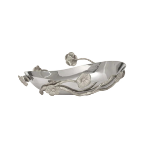 Cuenco de centro de mesa para decoración del hogar con ensaladera de hoja dorada, cuenco de servicio con acabado de Metal plateado de Calidad exclusiva para uso en fiestas - Product Image 4