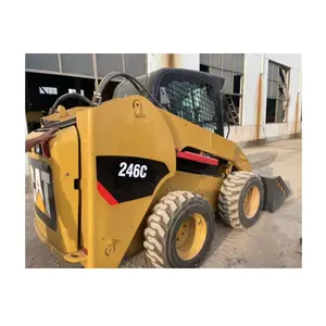 น้ําหนักในการโหลด 1 ตัน Caterpillar Cat 246c เครื่องยนต์มือสองแบบลื่นไถลสําหรับงานหนัก