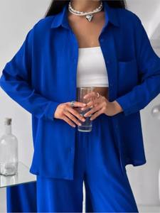 Trending Woman Custom Baggy Chándales Ligero de calidad superior Conjunto de 2 piezas 100% Algodón orgánico Elegante Nuevos trajes de sudor - Product Image 5