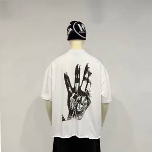 Dtg Print Design personnalisé et logo Graphic Breathable Blank Plus Size OEM ODM service unisexe 100% coton Vintage Lose Fit T Shirt - Product Image 1