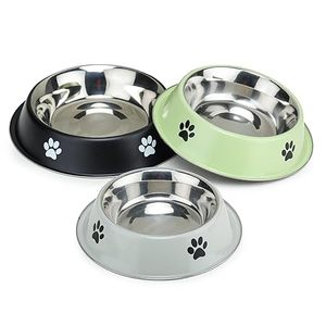 Ensemble de deux bols pour animaux de compagnie en acier inoxydable, plat de nourriture et d'eau pour chat et chien avec plateau, pour usage domestique - Product Image 3