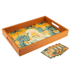 Plateau de service alimentaire multicolore imprimé de qualité durable pour la fête de Noël Design imprimé de fleurs Design unique pour la vente - Product Image 5