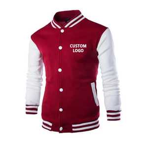 Venta al por mayor de chaquetas con logotipo de diseñador personalizado chaqueta de béisbol informal Letterman abrigo de algodón Unisex Varsity chaquetas - Product Image 4