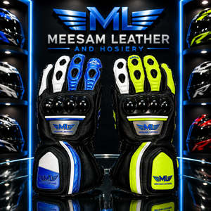 Gants de course en cuir PU respirant et protecteur, à doigts entiers, avec fermeture à boucle, design à panneaux, unisexe, pour utilisation en moto - Product Image 4