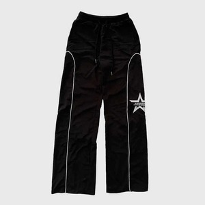 High Quality Nylon Embroidery <b>Pants</b> Custom Embroidered Drawstring Street Wear Loose Fit <b>Oversize</b> Nylon <b>Cargo</b> Trouser for Men - Product Image 1