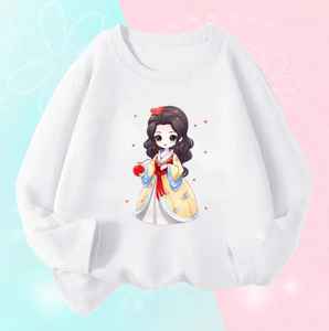 เสื้อยืดคอกลมแขนยาวเด็กผู้หญิงพิมพ์ลายตุ๊กตาเสื้อขนแกะ100% - Product Image 5