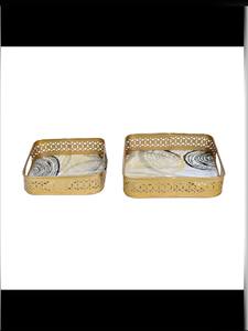 Plateau de service en métal de forme carrée solide de haute qualité avec finition miroir élégante-Robuste et durable disponible en vrac - Product Image 6