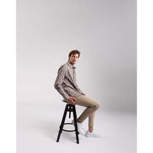 Imperio Shop camicia fantasia da uomo a maniche lunghe stile Slim taglia S 97% % cotone camicia 3% elastan - Product Image 4