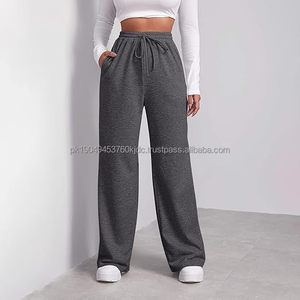 Baggy Wide Leg <b>Women's</b> Pants and Trousers for <b>Women</b> <b>Fleece</b> <b>Joggers</b> with Pockets Comfy High Waist Lounge Pants Drawstring Pants - Product Image 2