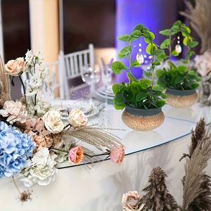 Deux treillis végétaux en EVA doré avec un pendentif en cristal - pour décorer les jardins intérieurs ou extérieurs - Product Image 6