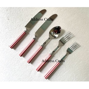 Juego de cubiertos al por mayor de fábrica con mango de madera, cubiertos de boda, juego de cubiertos pulidos con espejo, vajilla, cubiertos dorados - Product Image 5