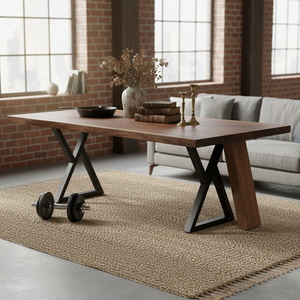 Industrial Metal Table Legs Adjustable Leveling Feet Set of 2 Desk Legs Multiple Uses for Dinning Table, Coffee Table EDPTBL001 - Product Image 1