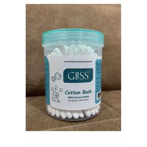 Bâtonnets de coton stériles GLISS 100% pur coton biologique avec tête en bois pour usage polyvalent : nettoyage des oreilles, application de maquillage - Product Image 4