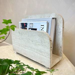 Customized Size Marble Tabletop Magazine <b>Organizer</b> with Stylish Base for Home & Office Furniture - Product Image 1