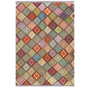 Alfombra Kilim de Maimana, Afganistán, 296 x 207 cm, Alfombras y Juegos de Alfombras - Product Image 1