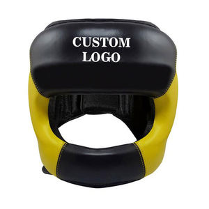 Protège-tête d'entraînement professionnel personnalisé de haute qualité en cuir véritable nouveau Design équipement de sécurité pour la boxe - Product Image 1