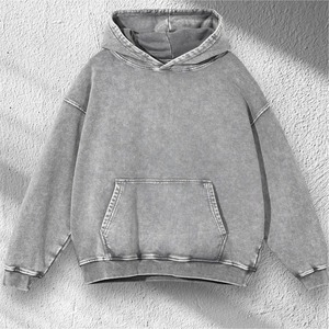 Peso pesado 420gsm French Terry Pullover 100% algodón sudadera invierno de gran tamaño piedra lavada sin cuerda Vintage Sudadera con capucha - Product Image 3