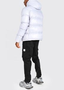 Veste matelassée pour homme en toile à capuche, nouvelle collection, vente en gros, imprimé sur le devant, respirante, streetwear, décontractée, hiver - Product Image 4