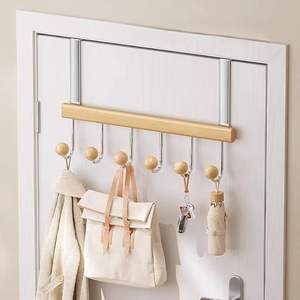 Estante de Metal resistente para ahorrar espacio, 6 ganchos, colgador de ropa, organizador de puerta para abrigos, bolsas, paquete de 2 para dormitorio y baño - Product Image 6