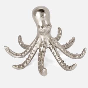 Sculpture d'octopus en aluminium de luxe, design artistique de créature marine, œuvre d'art métallique haut de gamme pour la décoration de maison de bord de mer - Product Image 4