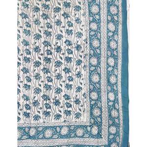 Modern Floral Hand Block Printed Cotton Quilt Set Soft <b>Bedding</b> for <b>Kids</b> Adults for Home Wedding <b>Christmas</b> Hotel Winter Hospital - Product Image 3